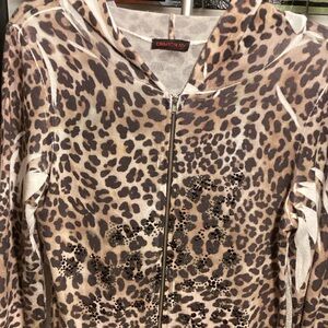 Crimson Ivy Leopard Print Hoodie